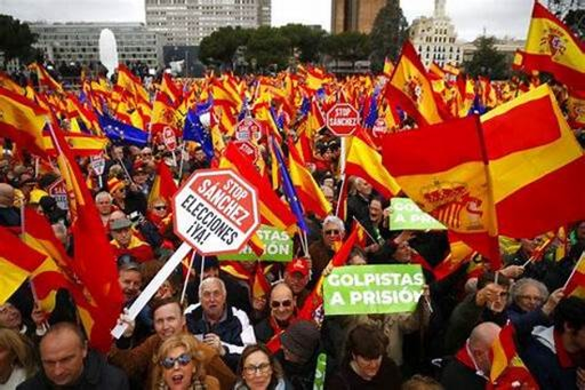 Manifestation d'extrême droite contre le gouvernement espagnol à Madrid 
